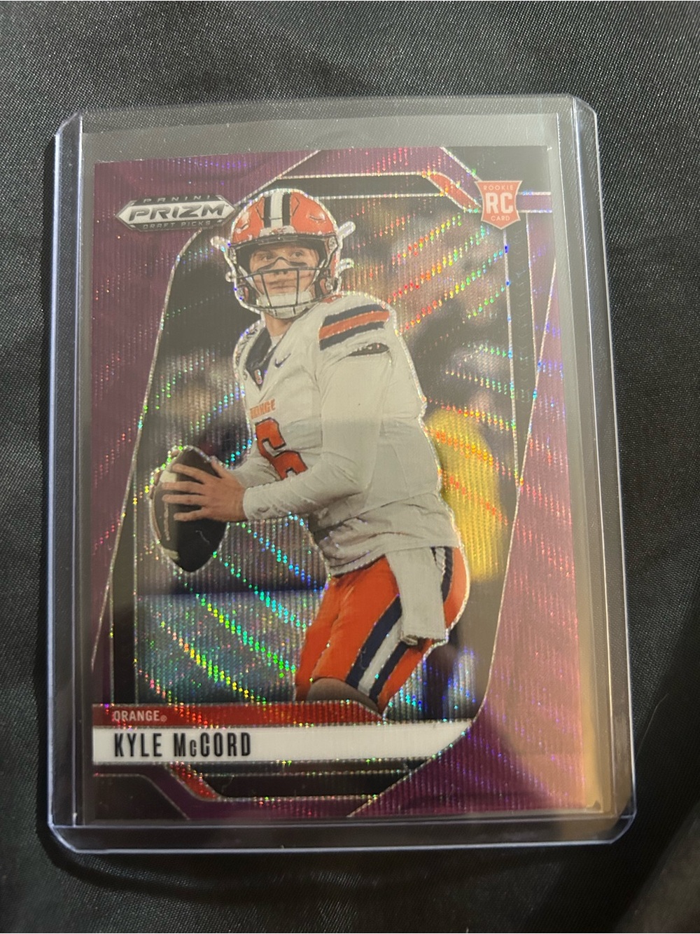 Panini Prizm Kyle McCord Football Card - Purple/Orange
